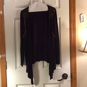 Black with Shoulder Studs Cardigan Size Large